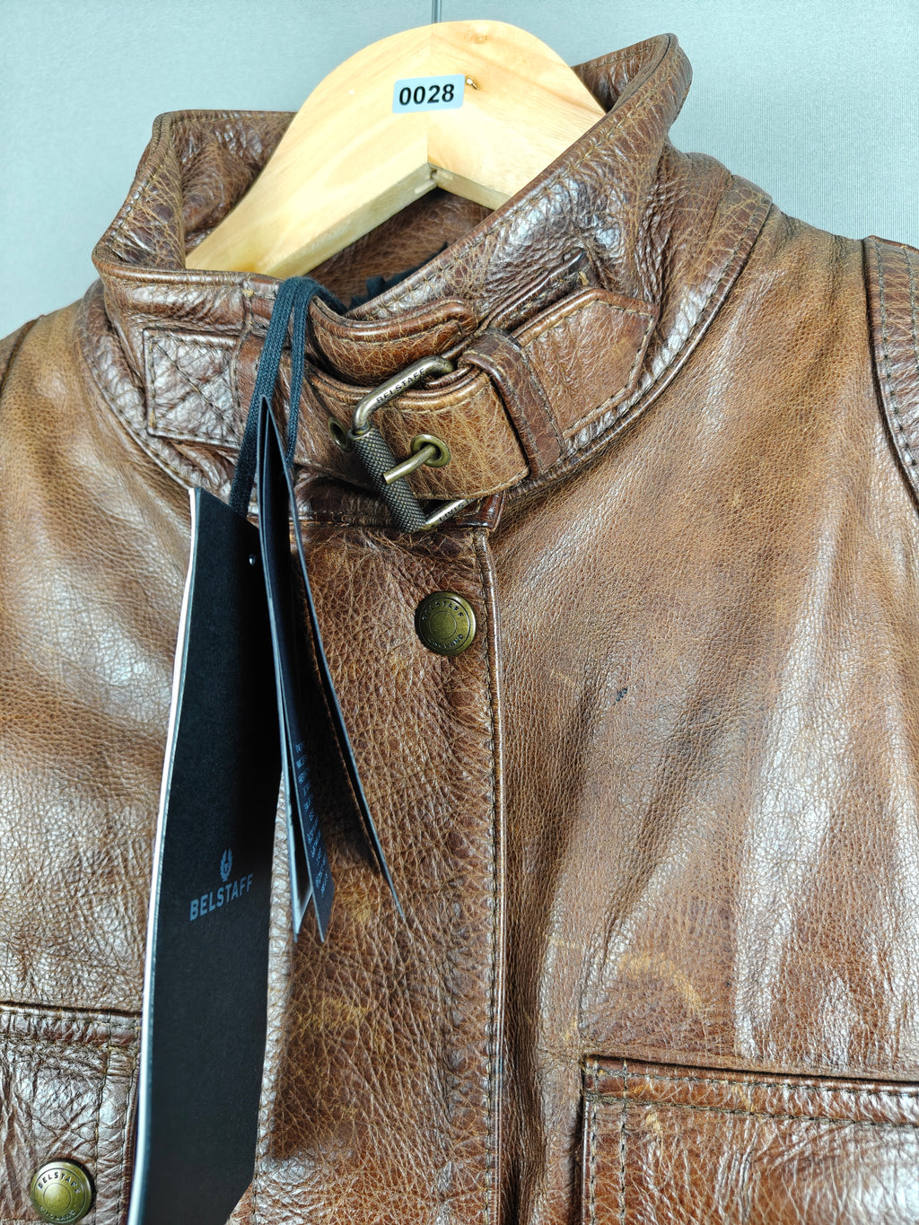 Belstaff Gangster 1969 Women’s Cowhide Leather Biker Jacket UK 16 Slim Fit Zip