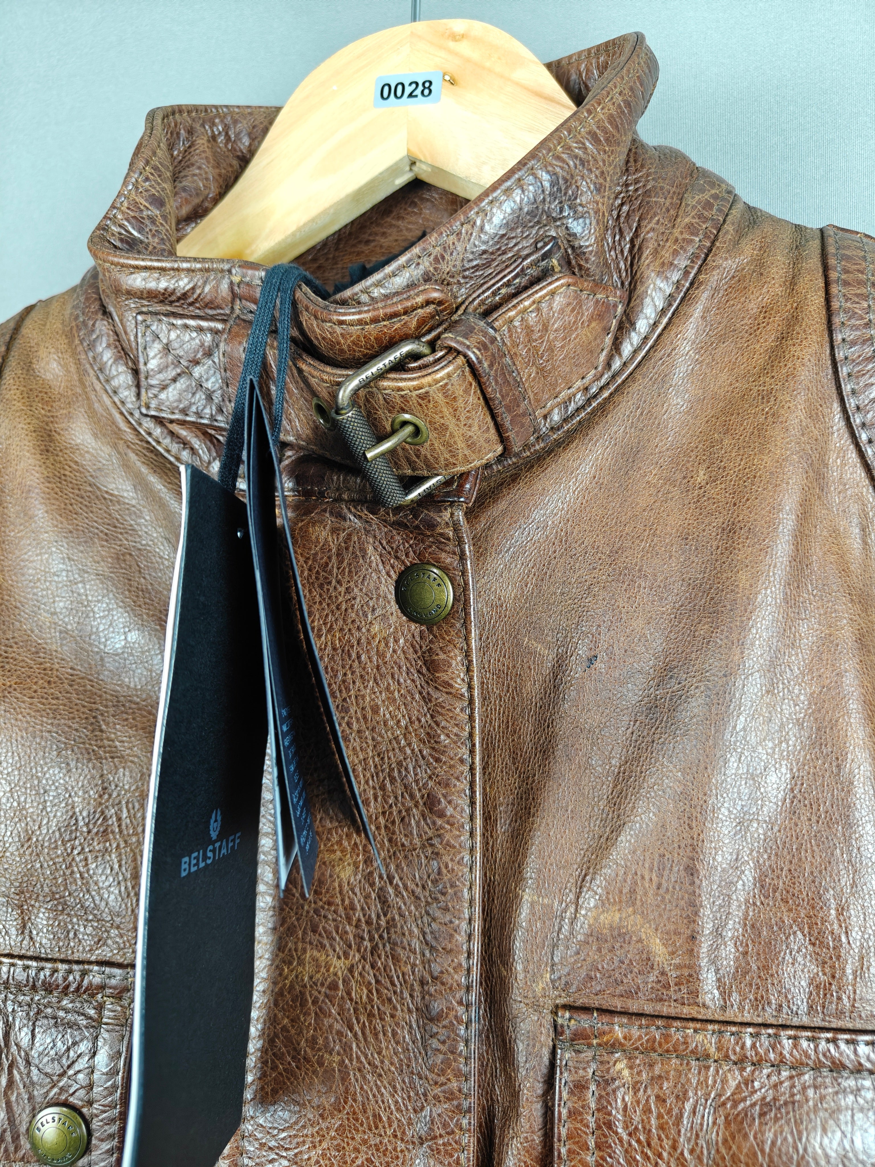 Belstaff Gangster 1969 Women’s Cowhide Leather Biker Jacket UK 16 Slim Fit Zip
