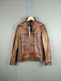 Belstaff Gangster 1969 Women’s Cowhide Leather Biker Jacket UK 16 Slim Fit Zip