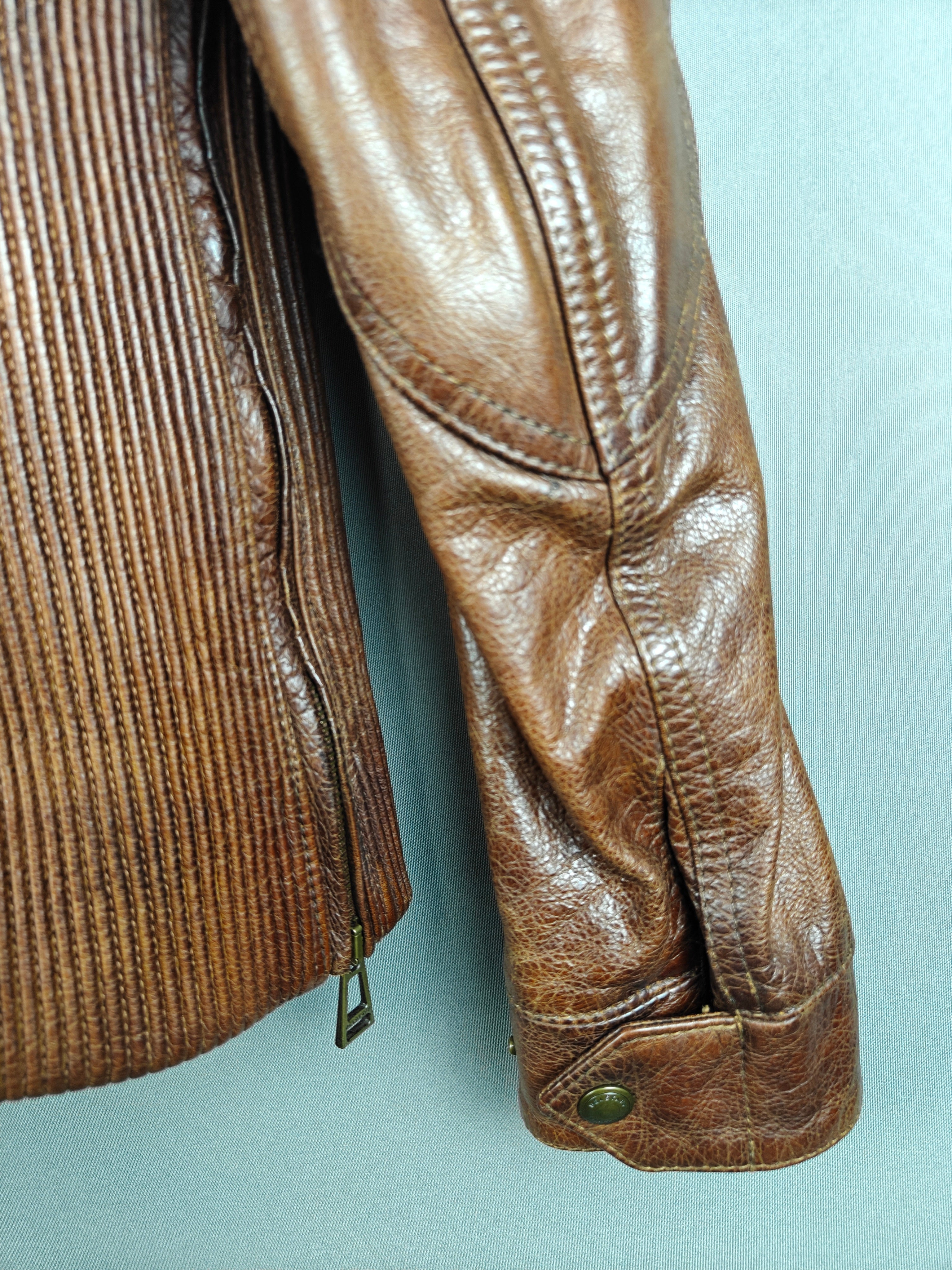 Belstaff Gangster 1969 Women’s Cowhide Leather Biker Jacket UK 16 Slim Fit Zip
