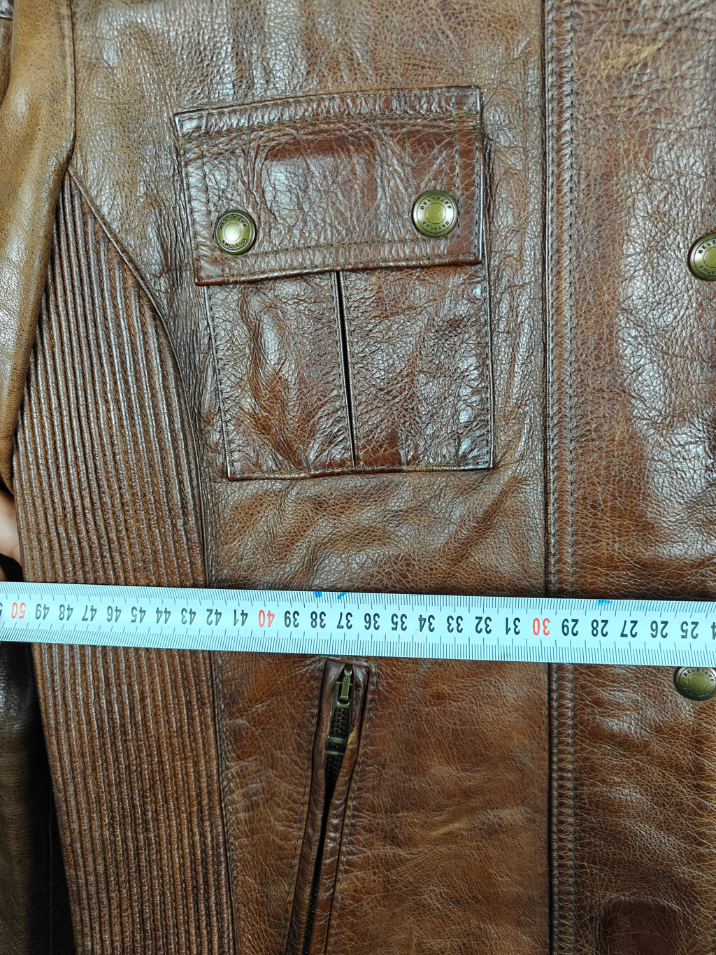 Belstaff Gangster 1969 Women’s Cowhide Leather Biker Jacket UK 16 Slim Fit Zip
