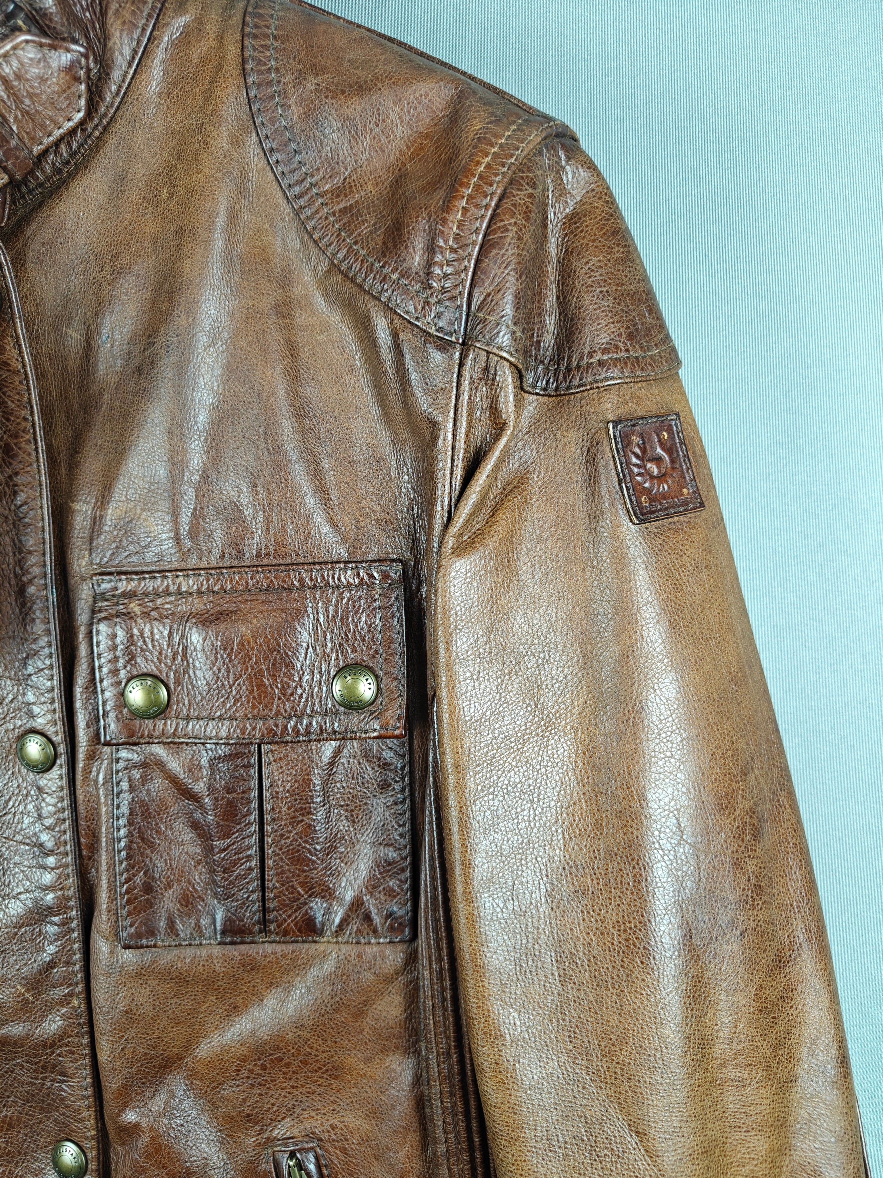 Belstaff Gangster 1969 Women’s Cowhide Leather Biker Jacket UK 16 Slim Fit Zip
